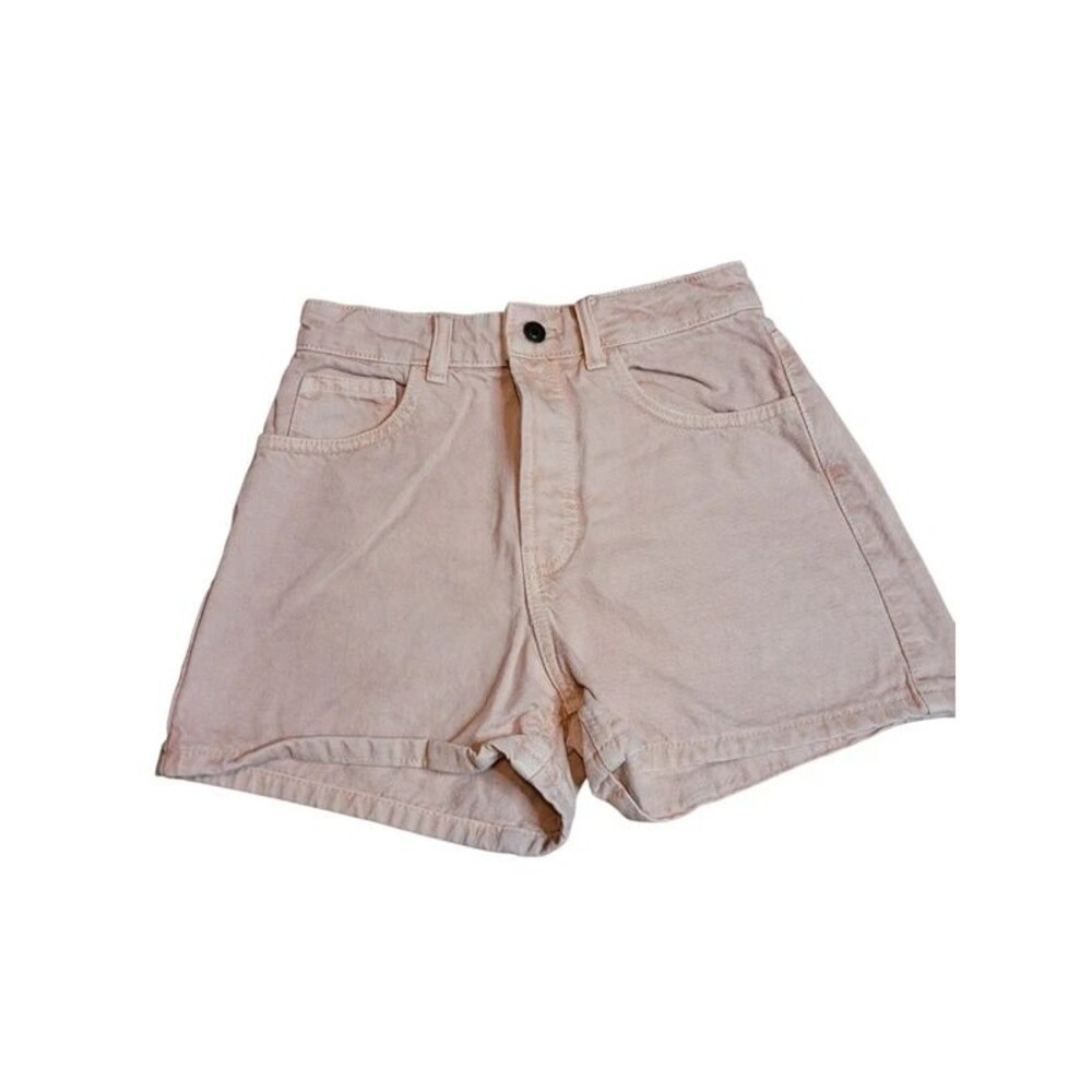 Zara Pink Cream Cotton Denim Shorts Like New Size 4